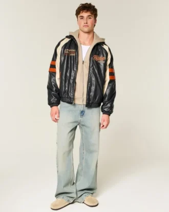 Faux Leather University of Texas at Austin Longhorns Graphic Jacket Faux Leather University of Texas at Austin Longhorns Graphic Jacket