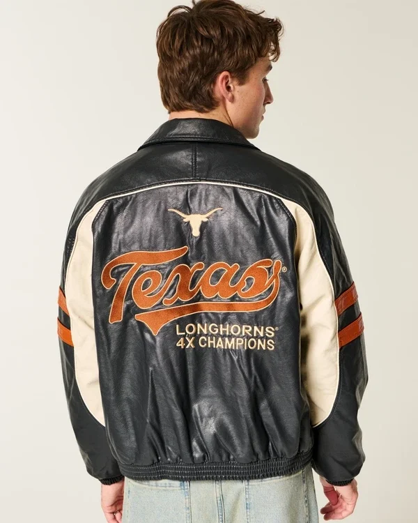 Faux Leather University of Texas at Austin Longhorns Graphic Jacket Faux Leather University of Texas at Austin Longhorns Graphic Jacket