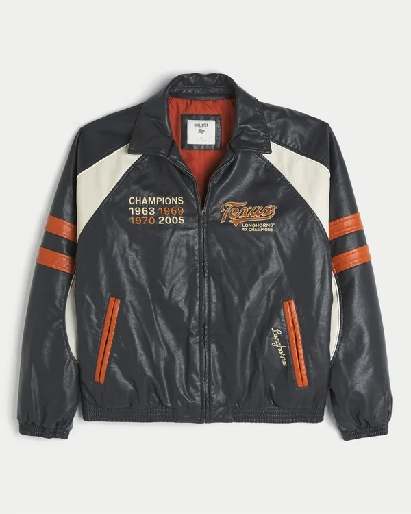 Faux Leather University of Texas at Austin Longhorns Graphic Jacket Faux Leather University of Texas at Austin Longhorns Graphic Jacket