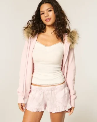 Flannel Ruffle Shorts