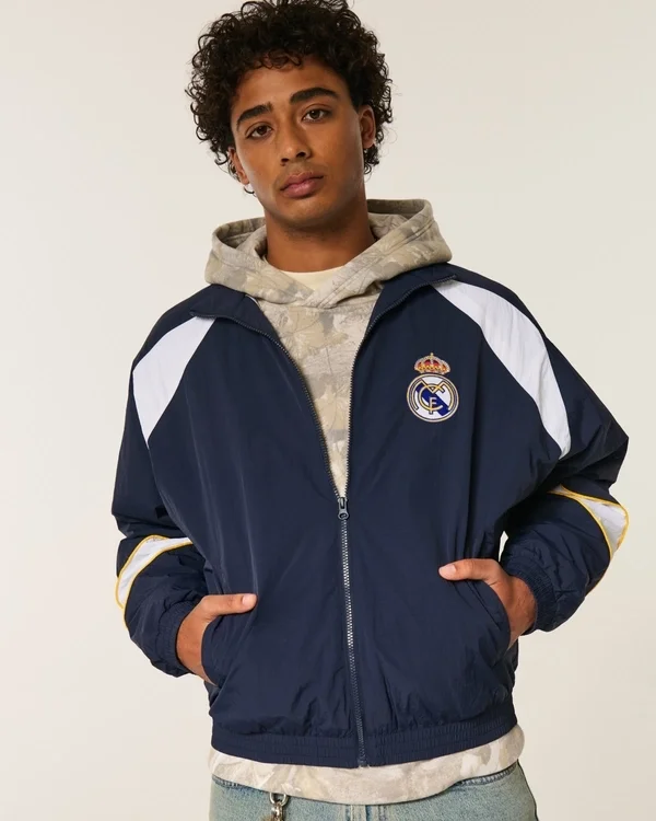 Fleece-Lined Real Madrid CF Graphic Track Jacket Fleece-Lined Real Madrid CF Graphic Track Jacket