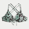 Floral Pattern Strappy Back Underwire Bikini Top