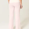 Foldover Waist Knit Flare Pants