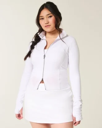 Gilly Hicks Active Recharge Bow Double Zip Jacket