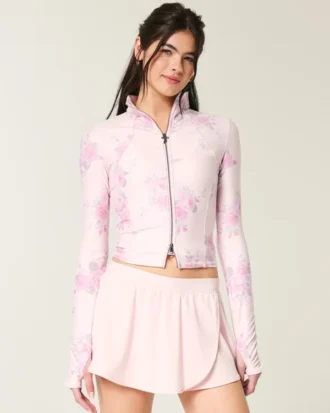 Gilly Hicks Active Recharge Bow Double Zip Jacket