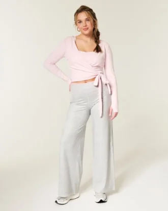 Gilly Hicks Active Recharge Foldover Wide-Leg Pants