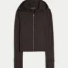 Gilly Hicks Active Recharge Hooded Crop Zip-Up Top