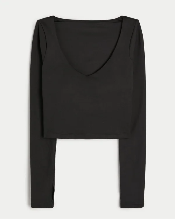 Gilly Hicks Active Recharge Long-Sleeve Plunge Top Gilly Hicks Active Recharge Long-Sleeve Plunge Top