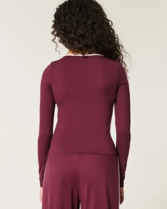 Gilly Hicks Active Tipped Wrap Top