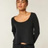 Gilly Hicks Always Cozy Waffle Long-Sleeve Scoop Top