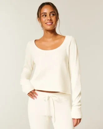 Gilly Hicks Always Cozy Waffle Long-Sleeve Scoop Top