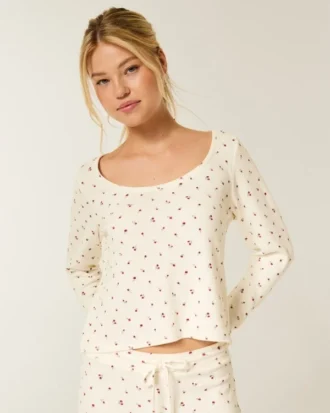 Gilly Hicks Always Cozy Waffle Long-Sleeve Scoop Top