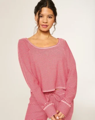 Gilly Hicks Always Cozy Waffle Long-Sleeve Scoop Top