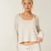Gilly Hicks Always Cozy Waffle Long-Sleeve Scoop Top