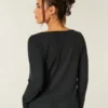 Gilly Hicks Always Cozy Waffle Long-Sleeve Scoop Top