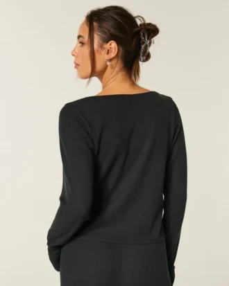 Gilly Hicks Always Cozy Waffle Long-Sleeve Scoop Top