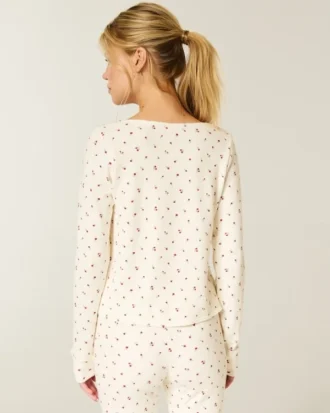 Gilly Hicks Always Cozy Waffle Long-Sleeve Scoop Top