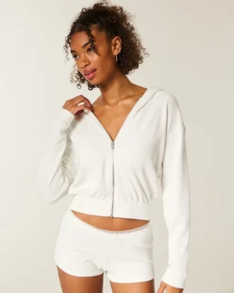 Gilly Hicks Always Cozy Waffle Zip-Up Hoodie