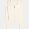 Gilly Hicks Cable-Knit Zip-Up Hoodie Sweater