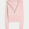 Gilly Hicks Cable-Knit Zip-Up Hoodie Sweater