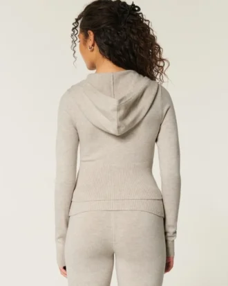Gilly Hicks Cozy Sweater-Knit Zip-Up Hoodie