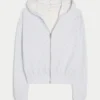 Gilly Hicks Relaxed Zip-Up Waffle Hoodie