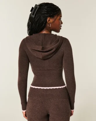 Gilly Hicks Scalloped Hem Zip-Up Hoodie Sweater Gilly Hicks Scalloped Hem Zip-Up Hoodie Sweater