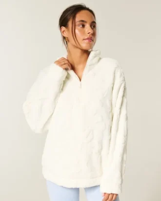 Gilly Hicks Sherpa Quarter-Zip Sweatshirt