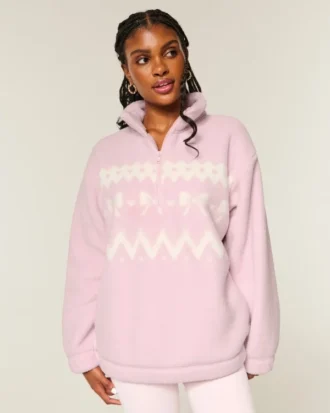 Gilly Hicks Sherpa Quarter-Zip Sweatshirt