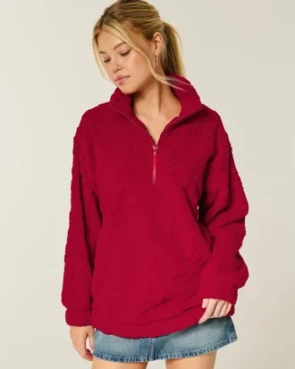 Gilly Hicks Sherpa Quarter-Zip Sweatshirt