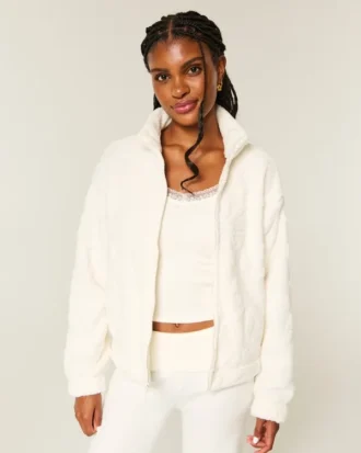 Gilly Hicks Sherpa Zip-Up Sweatshirt
