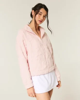 Gilly Hicks Sherpa Zip-Up Sweatshirt