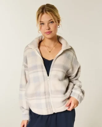 Gilly Hicks Sherpa Zip-Up Sweatshirt