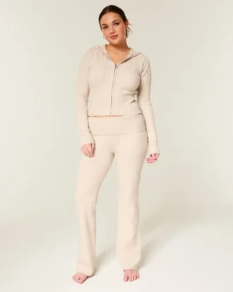 Gilly Hicks Sweater-Knit Foldover Bootcut Pants