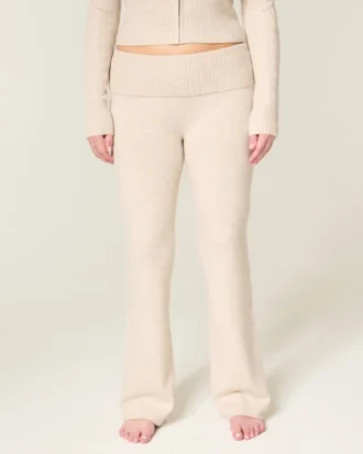 Gilly Hicks Sweater-Knit Foldover Bootcut Pants