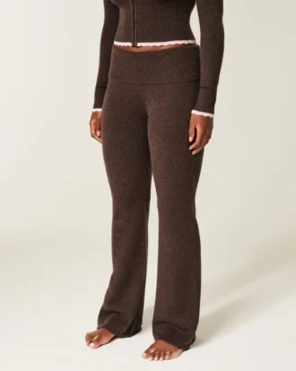 Gilly Hicks Sweater-Knit Foldover Bootcut Pants