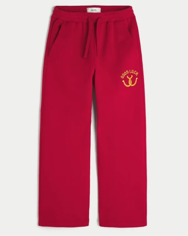 Good Luck Graphic Bootcut Sweatpants Good Luck Graphic Bootcut Sweatpants