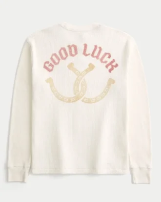 Good Luck Graphic Thermal Crew Shirt