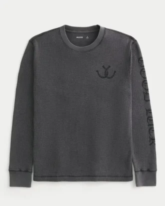 Good Luck Graphic Thermal Crew Shirt