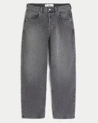 Grey Embroidered Studded Skater Baggy Jeans