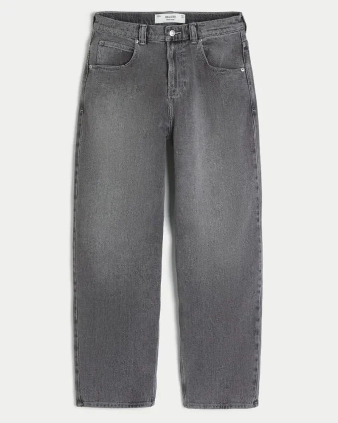 Grey Embroidered Studded Skater Baggy Jeans Grey Embroidered Studded Skater Baggy Jeans