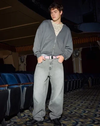 Grey Skater Baggy Jeans