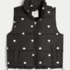 Heart Pattern Puffer Vest