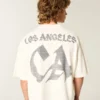 Heavyweight Baggy Crop Los Angeles Graphic Football T-Shirt