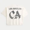 Heavyweight Baggy Crop Los Angeles Graphic Football T-Shirt