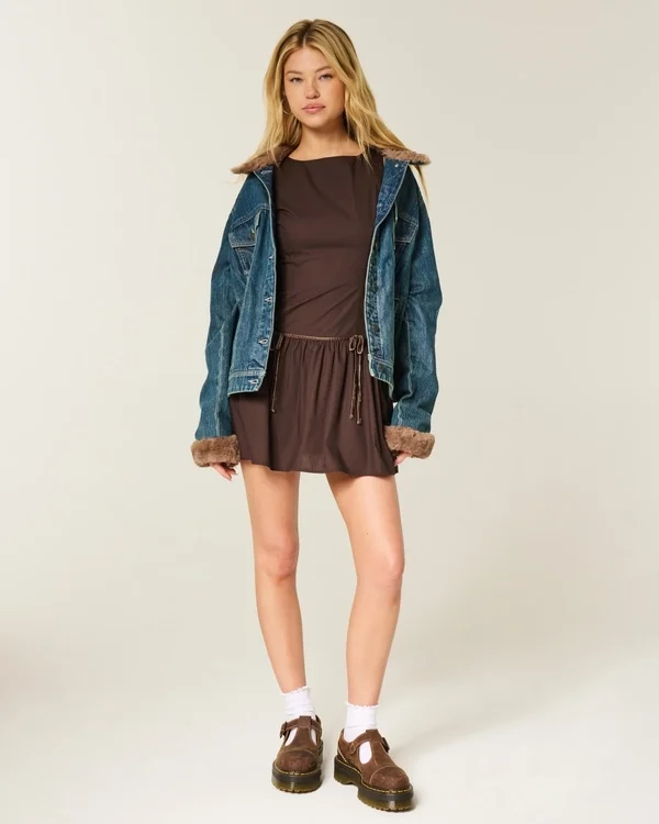 High-Neck Drop Waist Skort Dress High-Neck Drop Waist Skort Dress