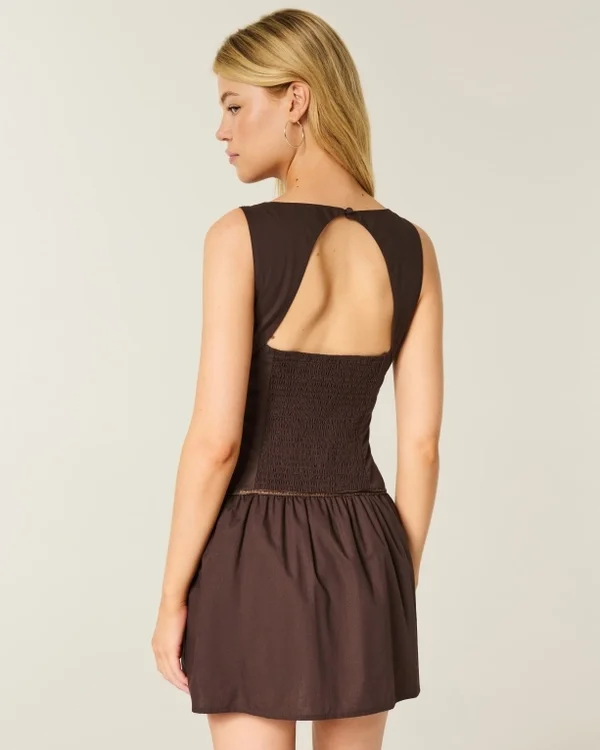 High-Neck Drop Waist Skort Dress High-Neck Drop Waist Skort Dress