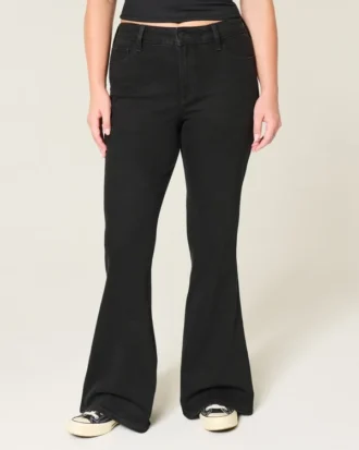 High-Rise Black Flare Jeans