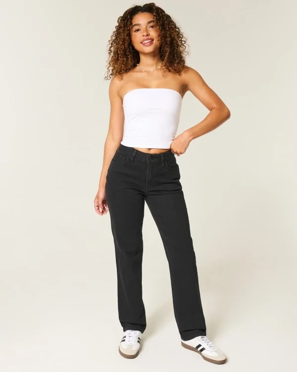 High-Rise Black Straight Jeans High-Rise Black Straight Jeans