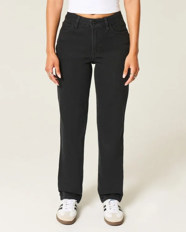 High-Rise Black Straight Jeans High-Rise Black Straight Jeans